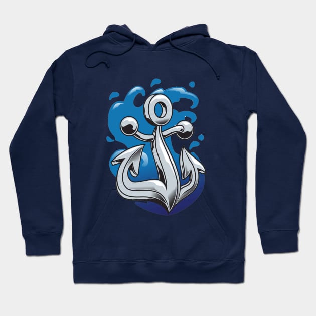 Navy Anchor Hoodie by mobiiart